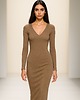 sukienki maxi damskie Sukienka  cappuccino  YY300043 3