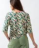 t-shirt damskie Bluzka wiązana "ANABELL" wzór zielone liście 4