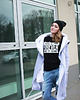 bluza z kapturem damska Oversize bluza długa asymetryczna ogromny kaptur 4
