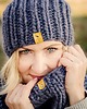 czapki damskie WOOLY Komplet czapka i komin grafit 7