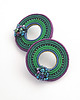 kolczyki soutache Ciemnozielone koła  3 3