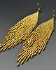 kolczyki szklane Skúfar II, złote "indiańskie" kolczyki, beading 1