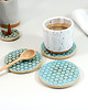 podkładki do kuchni Zestaw 3 ceramicznych podstawek + podstawka na świeczkę 4