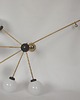 lampy wiszące Żyrandol Stilnovo 60s mosiądz szkło 6xE14 vintage 2