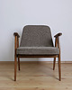 fotele Fotel 366 Chierowski Kawka lata 60 PRL. Kawowa tapicerka Orzechowe drewno 3