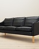 sofy i szezlongi Sofa skórzana czarna, duński design, lata 70, produkcja: Hurup M 1