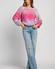 swetry damskie  Sweter ażurowy o grubszym splocie chunky knit F1976 różowy 2