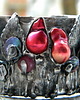 bransoletki wire wrapping perły / rubin  - BRANSOLETA MANKIET - CUFF 5