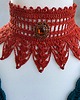 chokery Rudy jarzębinowy koronkowy choker 4