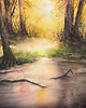obrazy Obraz akwarelowy "Magiczny Las IV" oprawiony w passe-partout 40x50 cm 1