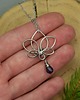 wisiory Wisiorek kwiat lotosu ametyst wire wrapping 2