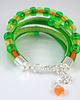 bransoletki na sznurku Bransoletka - Zielona - rzemienie, koraliki 1