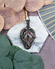 wisiory Miedziany wisiorek wire wrapping z rodonitem #532 1