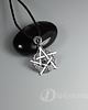 wisiory Pentagram księżycowy ze srebrzystym obsydianem 1