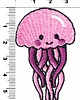 naszywki na ubrania Naszywka naprasowanka MEDUZA RÓŻOWA termoprzylepna haft dla dzieci 3,7x6cm 1