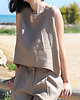 topy damskie Top lniany Pure mocha 3