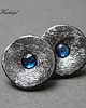 kolczyki wire wrapping Kapsle blue- sztyfty 3