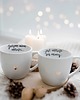kubki Zestaw 2 Białych Kubków Porcelanowych 300 ml - Motyw Złotego Serca i Napis Je 2