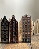 figurki i rzeźby Komplet 4 szt - drewniane domki ręcznie malowane AMSTERDAM 6