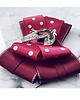broszki Brosza  Bordo w kropki Z Motylem 10