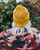 czapki damskie Czapka beanie z bawełny logo kolorowe Miodowa musztarda 6