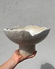 talerze, miski Ceramiczna Misa XXL na Cokole na Owoce Przekąski Rustic White 1