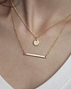 złote naszyjniki 16k Gold Plated Small Round Tag Necklace 3
