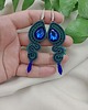 kolczyki soutache Długie kolczyki petrol, kolczyki pawie pióro 1