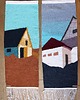 Ozdoby na ścianę Ręcznie tkany kilim - wełniana makatka - MAZURSKIA OBORA 9