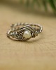pierścionki - różne Pierścionek regulowany perła wire wrapping 4