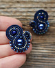 kolczyki soutache Małe, granatowe i eleganckie kolczyki sutasz 3