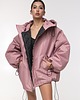 kurtki damskie Kurtka bomber hoodie oversize dusty pink 9