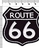 naszywki na ubrania Naszywka naprasowanka ROUTE 66 CZARNA termoprzylepna haft 6x6,3cm 1