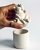 pojemniki na biżuterię Pojemnik z kotem, szkatułka, ceramiczny kot rzeźba kota 5