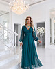 sukienki maxi damskie 684-2 NERISSA elegancka tiulowa sukienka maxi z kopertowym dekoltem - zieleń 8
