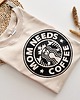 bluza bez kaptura damska Beżowa Damska  Bluza oversize MOM NEEDS COFFEE 5