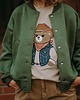 bluza bez kaptura damska Bluza oversize rozpinana Kowboj Teddy dla mamy i taty 5