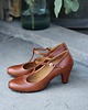 czółenka damskie BALERINY RETRO NA OBCASIE KONIAKOWY BRĄz 1