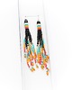 kolczyki chwosty Kolczyki "indiańskie" - chwosty - czarno-złoto-pomarańczowo-turkusowe 2