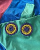 kolczyki - inne Kolczyki koronkowe koła NEON VIBES Kolczyki 80s/90s fioletowo żółte 3