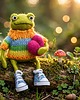figurki i rzeźby Żabka filcowana 14cm 2