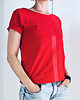 t-shirt damskie Czerwona kreska na czerwonym Oversize 1