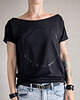 t-shirt damskie Koło czarne czarny  Krótki Oversize 1