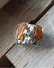 bransoletki wire wrapping Bursztyn w zaroślach -  bransoleta mankiet CUFF 1