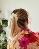 gumki do włosów Gumka jedwabna, scrunchie, frotka white lotus MIDI 1