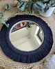 lustra stojące i wiszące Lustro boho ścienne makrama juta czarne, 45 cm, okrągłe lustro wiszące 3