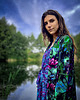 bluza bez kaptura damska Aksamitna BLUZA/ KIMONO domowe, autorski print  nenufary i ważki 5
