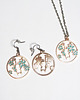 komplet biżuterii Komplet - Kot w kwiatach - kolczyki i naszyjnik 3