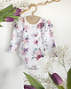body i śpiochy niemowlęce Body niemowlęce bambusowe KIRA Fioletowe peonie 1