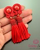 kolczyki chwosty Czerwone kolczyki chwosty sutasz Ruby Sparkling Tassel 2